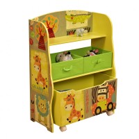 Organizator Kids Safari din lemn MDF cu lada de stocare cu roti si cosuri din panza Liberty House Storage Organizator Kids Safari din lemn MDF cu lada de stocare cu roti si cosuri din panza Liberty House Storage